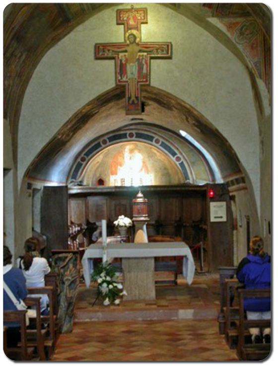 Asyż - wnętrze kościółka San Damiano